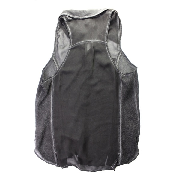 FP We the Free Sheer Collared Sleeveless Top Small - Picture 5 of 6